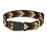 Plastic Clip Collar Geometric4 Tan/Blue/Wine/Brown/Olive NARROW-Small 7-8.5"