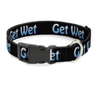 Plastic Clip Collar GET WET Black/Baby Blue Small 9.5-13"