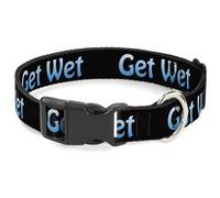 Plastic Clip Collar GET WET Black/Baby Blue WIDE-Medium 16-23"