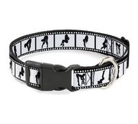 Plastic Clip Collar Girls Posing Film Strip White/Black NARROW-Medium 8.5-12"