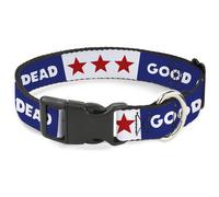 Plastic Clip Collar GOOD OL' GRATEFUL DEAD Text and Stars Blue/White/Red NARROW-