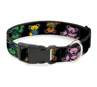 Plastic Clip Collar Grateful Dead Dancing Bears Close-Up Black/Multi Color NARRO