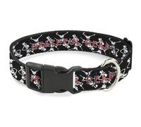 Plastic Clip Collar GRATEFUL DEAD Dancing Skeletons and Text Black/White/Red NAR