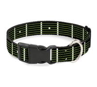 Plastic Clip Collar Guitar Neck Black/White/Lime Green NARROW-Small 7-8.5"