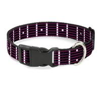 Plastic Clip Collar Guitar Neck Black/White/Pink NARROW-Small 7-8.5"