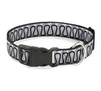 Plastic Clip Collar Harley Quinn's Collar Ruffle White/Black NARROW-Medium 8.5-1