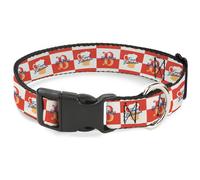 Plastic Clip Collar HARRY POTTER FINEST BUTTERBEER Logo and Mug Checker Red/Whit