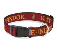 Plastic Clip Collar Harry Potter GRYFFINDOR & Crest Black/Red WIDE-Large 20-31"