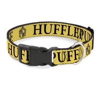 Plastic Clip Collar Harry Potter HUFFLEPUFF & Crest Yellow/Black WIDE-Medium 16-