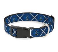 Plastic Clip Collar Harry Potter Ravenclaw Crest Plaid Blues/Gray NARROW-Medium