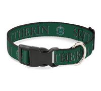 Plastic Clip Collar Harry Potter SLYTHERIN & Crest Green/Black Large 15-24"