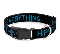 Plastic Clip Collar HIPSTERS RUIN EVERYTHING Black/Blue Small 9.5-13"