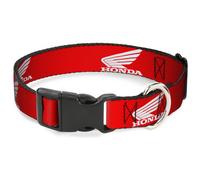 Plastic Clip Collar HONDA Motorcycle Logo Red/White Large 15-24"