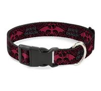 Plastic Clip Collar HOUSE OF THE DRAGON Dragon Icon Black/Red/White Small 9.5-13