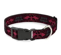 Plastic Clip Collar HOUSE OF THE DRAGON Dragon Icon Black/Red/White WIDE-Large 2