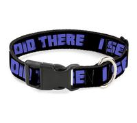 Plastic Clip Collar I SEE WHAT YOU DID THERE Weathered Black/Purple NARROW-Small