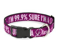 Plastic Clip Collar I'M 99.9% SURE I'M A DISNEY PRINCESS Pinks/White WIDE-Small