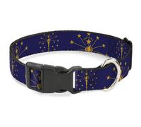Plastic Clip Collar Indiana Flag/Torch CLOSE-UP Navy Blue/Gold Medium 11-16.5"