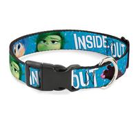 Plastic Clip Collar INSIDE OUT 6-Character Pose Sparkle Blue/White WIDE-Medium 1