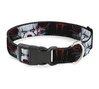 Plastic Clip Collar IT CHAPTER TWO Pennywise Face CLOSE-UP Black/Red/Blues Mediu