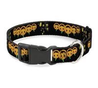 Plastic Clip Collar Jack-o'-Lanterns/Haunted House Black/Yellow WIDE-Small 13-17