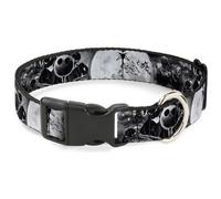 Plastic Clip Collar Jack & Oogie Boogie Scenes Grays NARROW-Small 7-8.5"