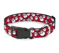 Plastic Clip Collar Jolly Santa Claus Christmas Smiling Face Icon Red Medium 11-