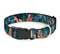 Plastic Clip Collar Lilo & Stitch 5-Scene Blocks NARROW-Medium 8.5-12"