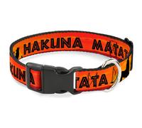 Plastic Clip Collar Lion King HAKUNA MATATA Sunset Oranges/Black WIDE-Medium 16-