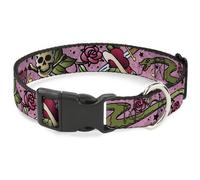 Plastic Clip Collar Live Hard Die Young Pink WIDE-Medium 16-23"