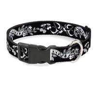 Plastic Clip Collar Lucky Black/White WIDE-Large 20-31"