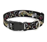 Plastic Clip Collar Lucky Black WIDE-Medium 16-23"