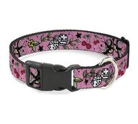 Plastic Clip Collar Lucky CLOSE-UP Pink NARROW-Small 7-8.5"