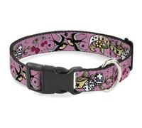 Plastic Clip Collar Lucky Pink WIDE-Medium 16-23"