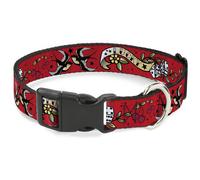 Plastic Clip Collar Lucky Red NARROW-Medium 8.5-12"