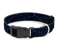 Plastic Clip Collar Marble Black/Blue NARROW-Small 7-8.5"