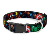 Plastic Clip Collar Marvel Universe Superheroes Stacked WIDE-Large 20-31"