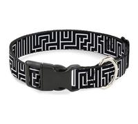 Plastic Clip Collar Maze Black/White/Red Large 15-24"