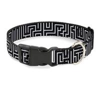 Plastic Clip Collar Maze Black/White/Red NARROW-Large 9.5-14.5"