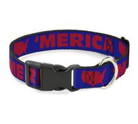 Plastic Clip Collar 'MERICA/USA Silhouette Blue/Red NARROW-Small 7-8.5"
