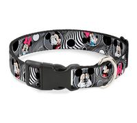 Plastic Clip Collar Mickey & Minnie Peek-a-Boo Expressions Swirl Black/White WID