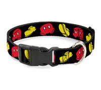 Plastic Clip Collar Mickey Mouse Shorts and Shoes Black/Red/Yellow Medium 11-16.