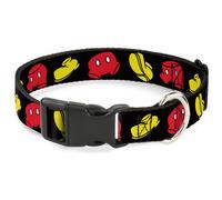 Plastic Clip Collar Mickey Mouse Shorts and Shoes Black/Red/Yellow NARROW-Small