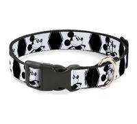 Plastic Clip Collar Mickey Standing Pose Film Strip White/Black Large 15-24"