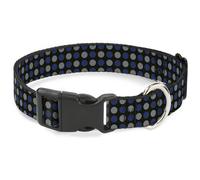 Plastic Clip Collar Mini Polka Dots Black/Blue/Gray NARROW-Small 7-8.5"