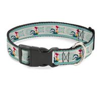 Plastic Clip Collar Moana Hei Hei the Rooster Pose and Icon Blocks White/Light G