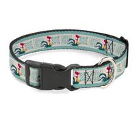 Plastic Clip Collar Moana Hei Hei the Rooster Pose and Icon Blocks White/Light G