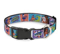 Plastic Clip Collar Moana MAKE WAVES Scene Blocks Blues/Orange WIDE-Small 13-17"