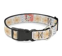 Plastic Clip Collar Moana Pua and Hei Hei Pose Blocks White/Multi Color NARROW-S