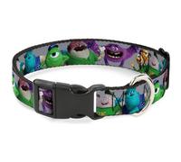 Plastic Clip Collar Monsters University Character Lineup Gray Medium 11-16.5"